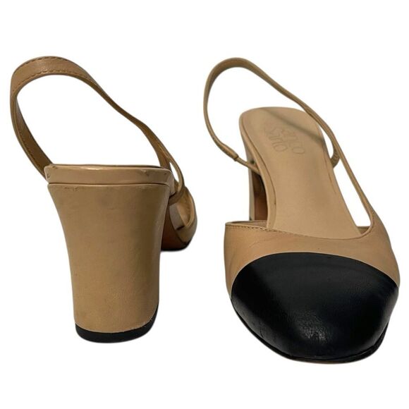FRANCO SARTO Leather Cap Toe Slingback Heels 6.5 - Picture 3 of 12
